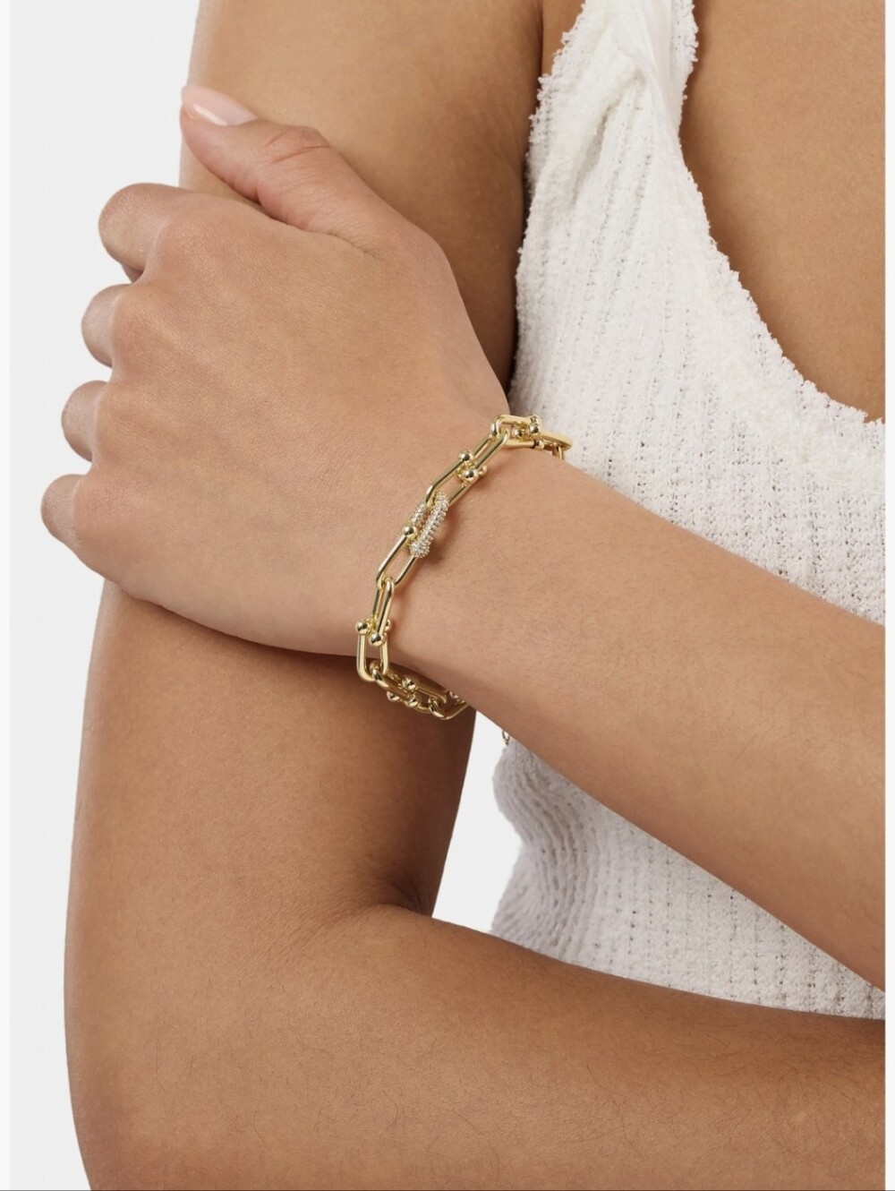 Panacea  Link Chain Bracelet with Pave Accent